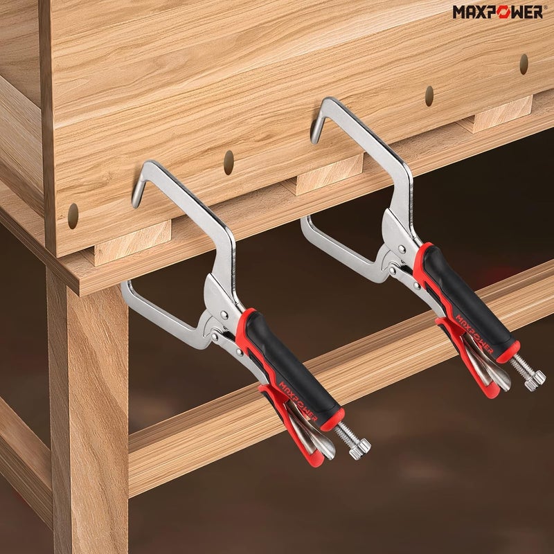 Max Power 12.5-Inch Pocket Hole Clamp, 2 Pack Right Angle Clamp for Woodworking and Pocket Hole Joinery - Image 4